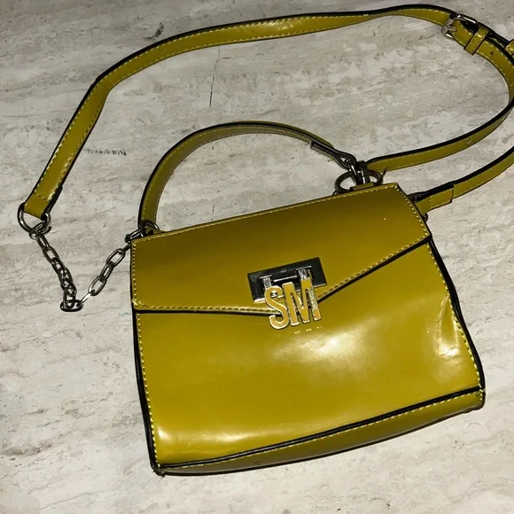 Steve Madden Olive Patent Mini Top-Handle Crossbody - Picture 2 of 3